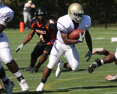 Justin Woodard gets lose for a 35 yard gain.  Woodard had a career high 175 yards on the ground and a TD in Bethel's win.